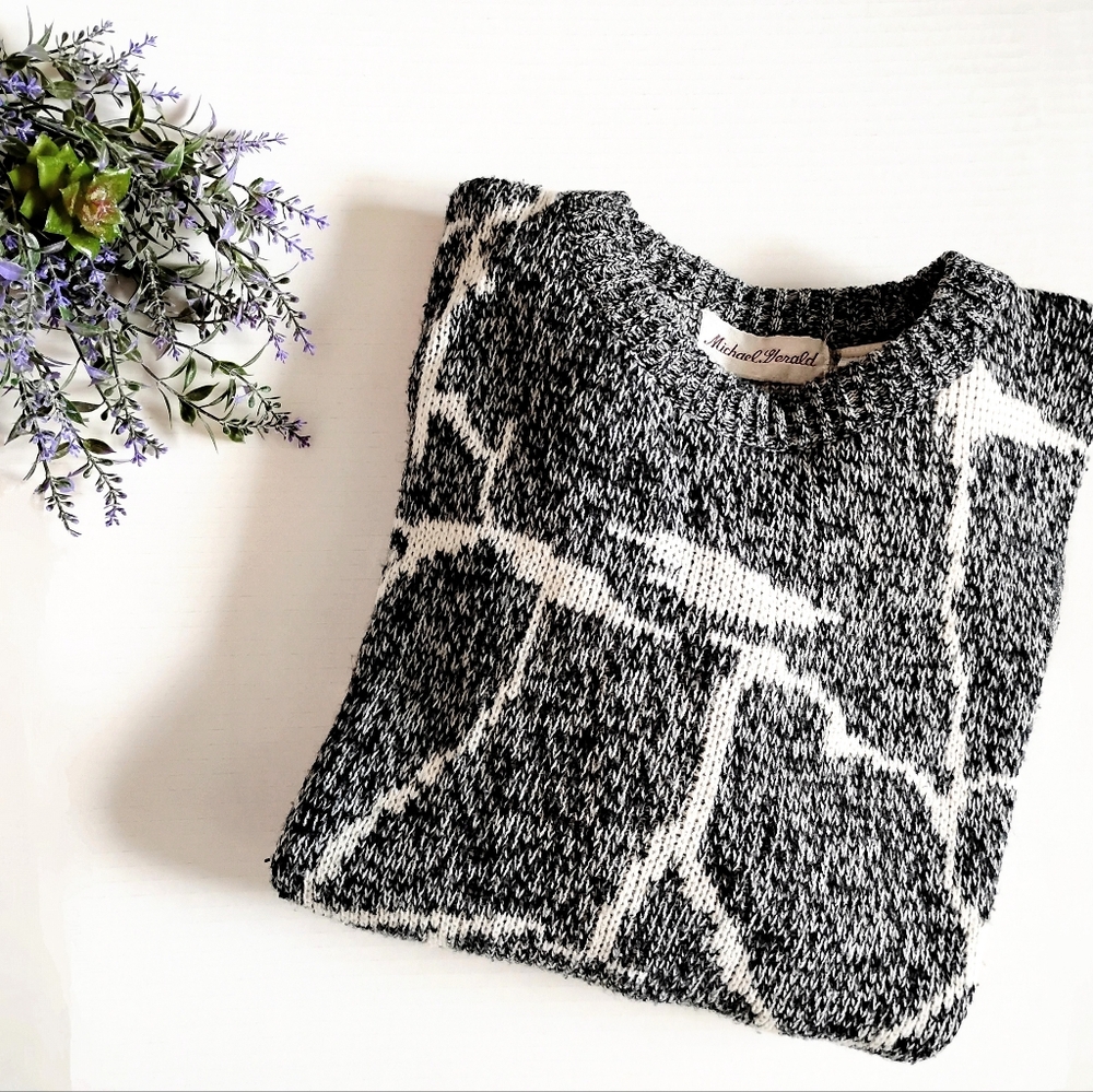 Vintage 80's Geometric Grandpa Sweater